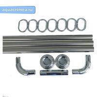 Карниз в ванную угловой хромированный 0.9 х 0.9 х 0.9